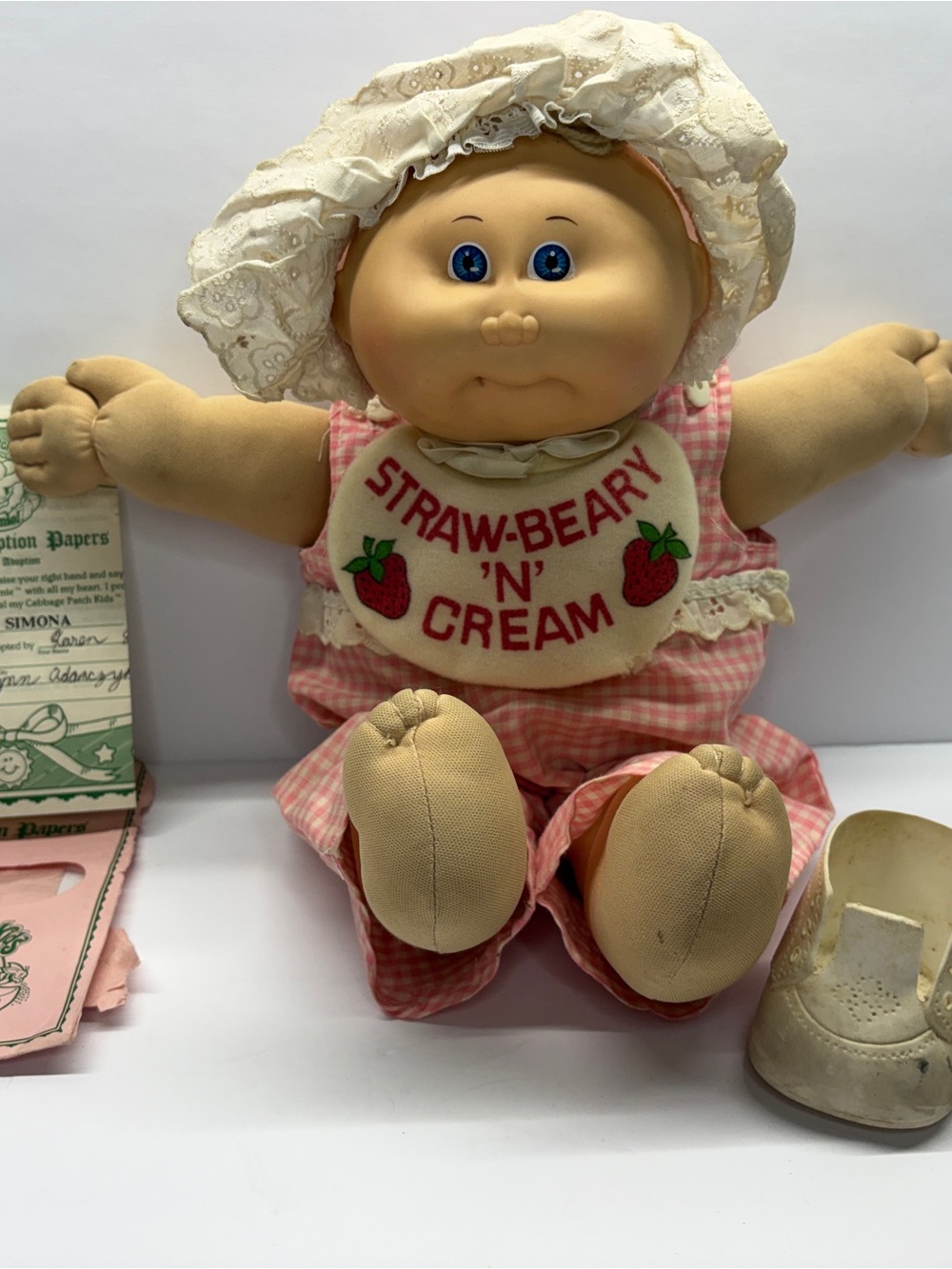 Vintage Cabbage Patch Kids Preemie Doll Allina Simona w/ Papers